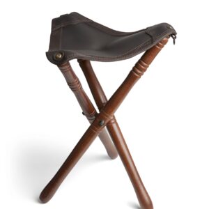 Taburete Cuero Engrasado Oscuro