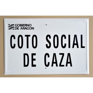 Tablilla COTO SOCIAL DE CAZA (Aragón) 50×33