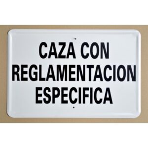 Tablilla CAZA CON REGLAMENTACION ESPECIFICA (España) 50×33