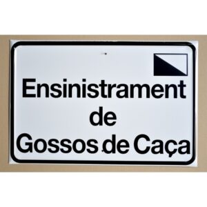 Tablilla Ensinistrament de Gossos de Caça (Catalunya) 50×33