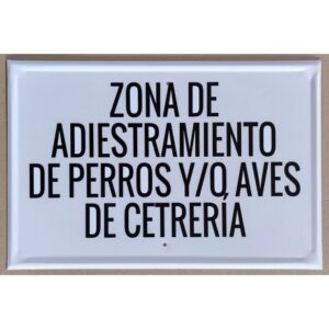 Tablilla ADIESTRAMIENTO DE PERROS Y/O AVES DE CETRERÍA 50×33 (Castilla la Mancha)