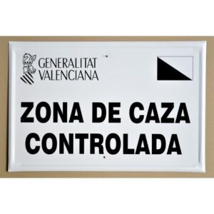 Tablilla Zona de Caza Controlada (C. Valenciana) 50×33