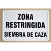 Tablilla ZONA DE SEGURIDAD negra 50×33
